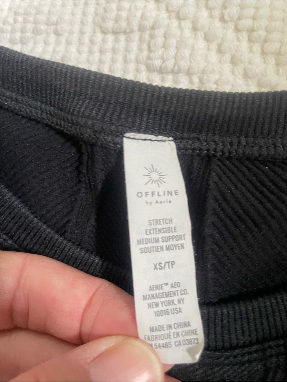 Women's Black Ribbed Crop Tank Top Aerie XS - Picture 2 of 4